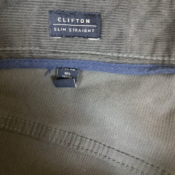 7Diamonds Clifton Slim Straight Gray Corduroy Pants 32x32 Stretch Casual Modern - Picture 5 of 6